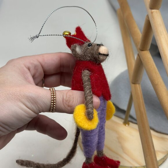 Felted Monkey Christmas Ornament – Band of Friends | Circus Style Ornament - Picture 9 of 10